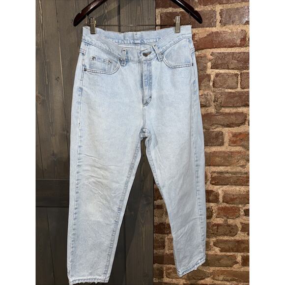 Vintage Lee High Waisted Tapered Jeans Size 8 Med Light Wash Denim USA - Picture 1 of 11